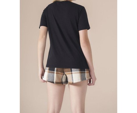 Pijama Curto Black Chess | Westwing