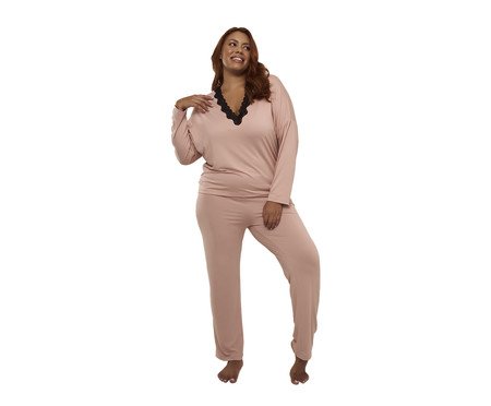Pijama Longo Sweet Rosa Chá | Westwing