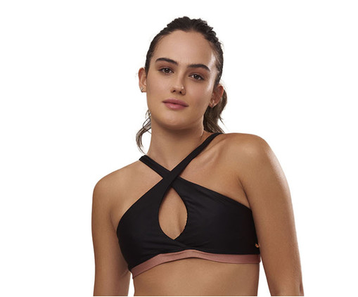 Top Drop Preto com Blush, Colorido | WestwingNow