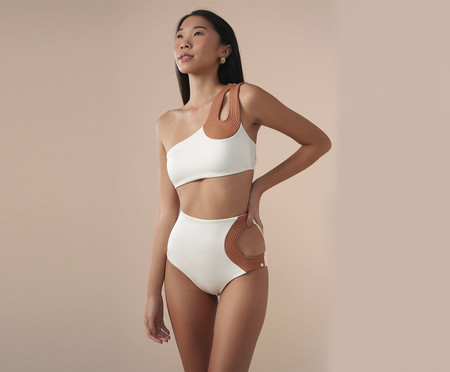 Top Um Ombro Só Contour Off White | Westwing