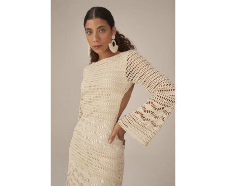 Vestido com Manga Magnólia Areia - G | Westwing