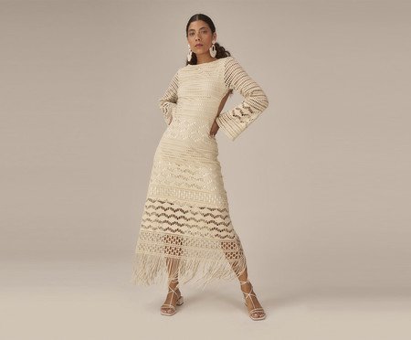Vestido com Manga Magnólia Areia - G | Westwing