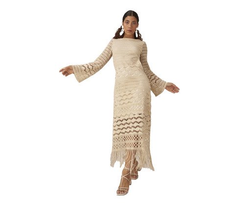 Vestido com Manga Magnólia Areia - G, multicolor | WestwingNow