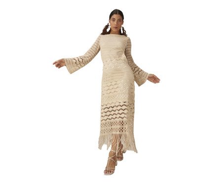 Vestido com Manga Magnólia Areia - G | Westwing