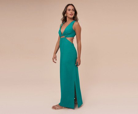 Vestido Longo Ostra Verde - M | Westwing