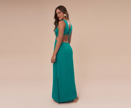 Vestido Longo Ostra Verde - M | Westwing