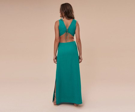 Vestido Longo Ostra Verde - M | Westwing