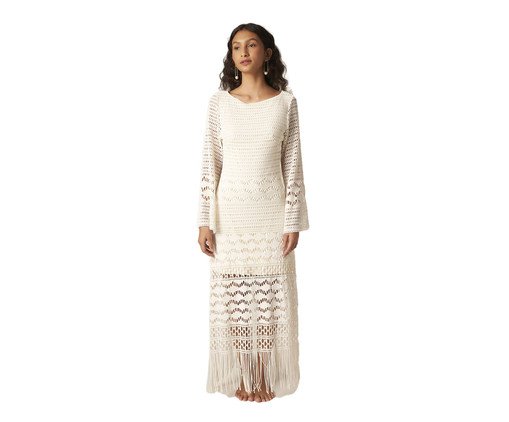 Vestido com Manga Magnólia Off-White - G, multicolor | WestwingNow