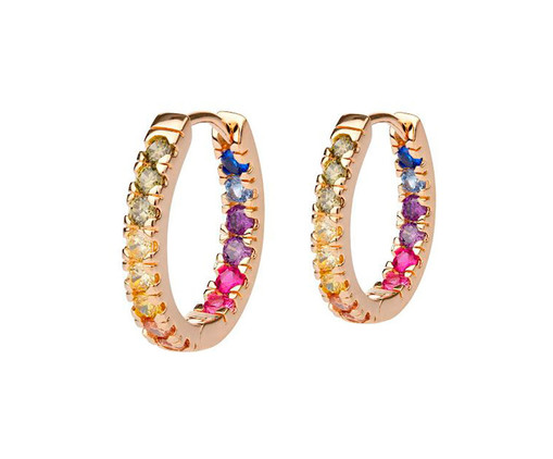 Argola Cravejada Rainbow Esther Gold, multicolor | WestwingNow