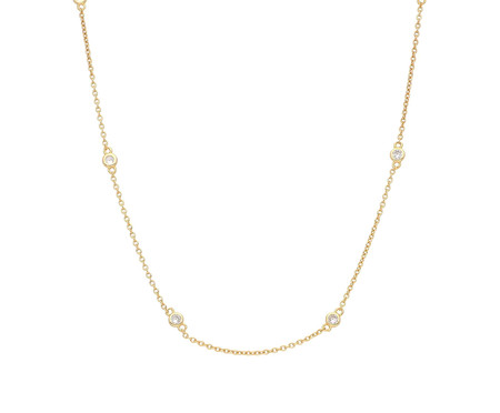 Choker em Prata Pontos de Luz Banho de De Ouro 18K