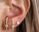 Brinco em Prata Ear Hook Fino Cravejado com Estrela Halley Gold, multicolor | WestwingNow