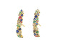 Brinco Ear Hook Largo Cravejado Rainbow Minerva Colors Gold, multicolor | WestwingNow