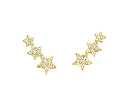 Brinco Ear Cuff Estrelas Gold