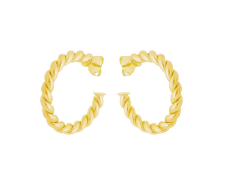 Argola Torcida com Tarraxa Curl Gold