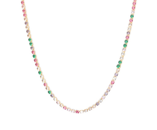 Choker Riviera Colorida Banho de Ouro 18K, multicolor | WestwingNow