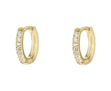 Argolinha em Prata Cravejada Fileira Jersey Gold