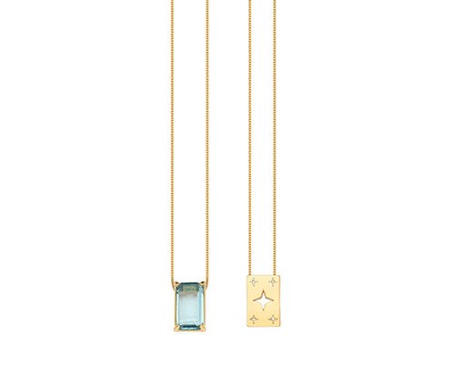 Escapulário Estrela e Pedra cor Água Marinha St.Patrick Gold, multicolor | WestwingNow
