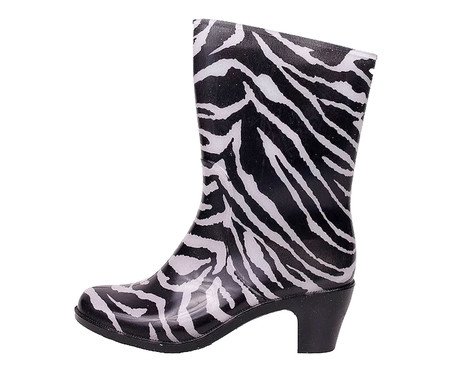 Galocha Cano Médio Zebra Preto