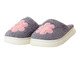 Pantufa Feminina Flor Cinza e Rosa, Rosa | WestwingNow