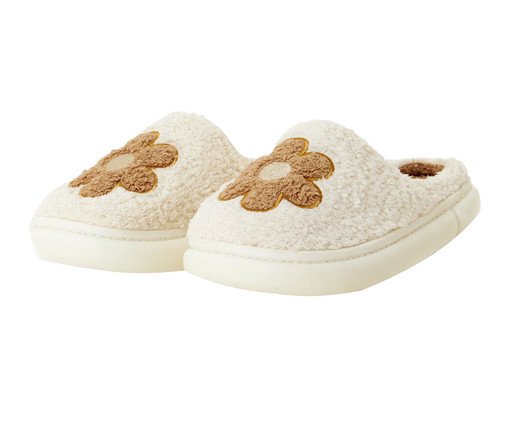 Pantufa Feminina Flor Off White, Off White | WestwingNow