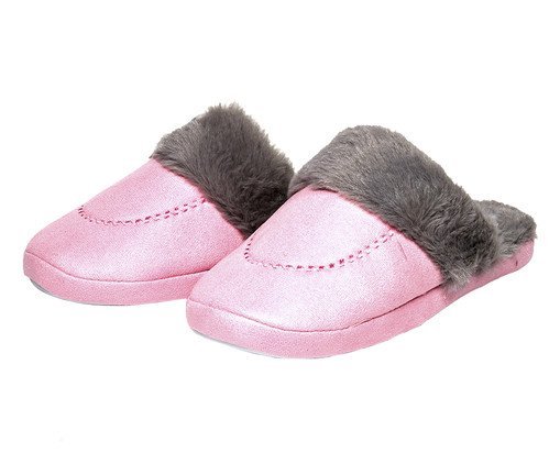 Pantufa Rosa e Cinza, Rosa | WestwingNow