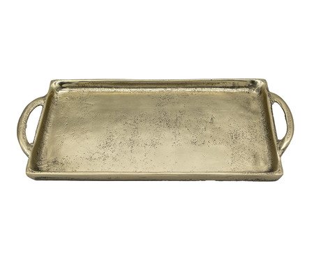 Bandeja em Metal com Alças Kazuha - Dourada | Westwing