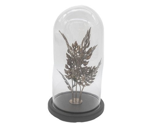 Adorno Folhagem com Redoma - Bronze, Bronze | WestwingNow