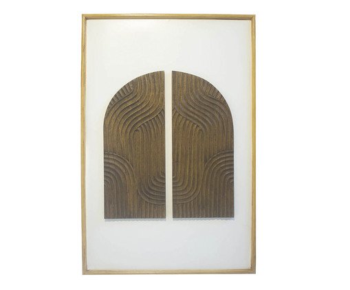 Quadro em Madeira Abstrato Rivas - Bege, beige | WestwingNow