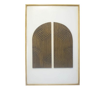 Quadro em Madeira Abstrato Rivas - Bege | Westwing