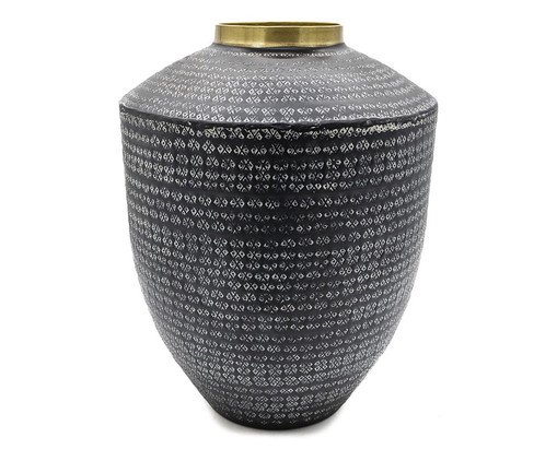 Vaso Pequeno em Metal Damon - Preto, black | WestwingNow