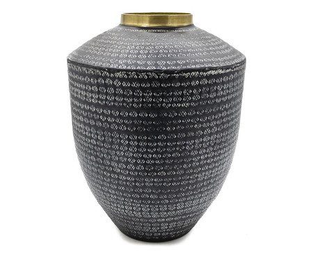 Vaso Pequeno em Metal Damon - Preto | Westwing
