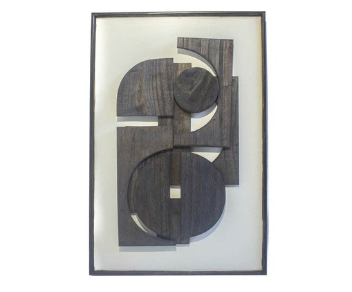 Quadro em Madeira Abstrato Alex - Preto, black | WestwingNow