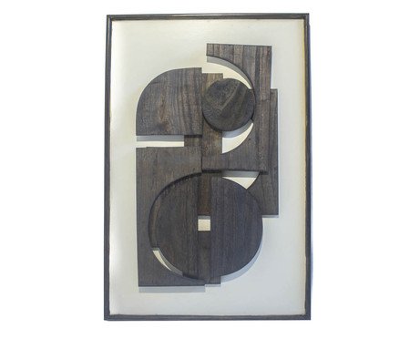Quadro em Madeira Abstrato Alex - Preto | Westwing