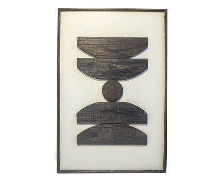 Quadro em Madeira Abstrato Amber - Preto | Westwing