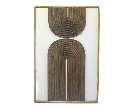 Quadro em Madeira Abstrato Beth - Bege | Westwing