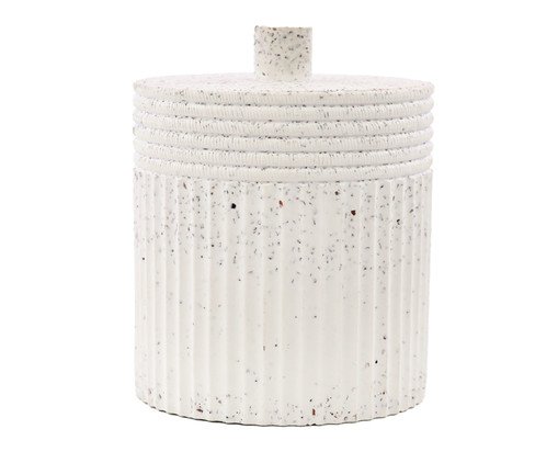 Porta Disco de Algodão Branco, Branco | WestwingNow