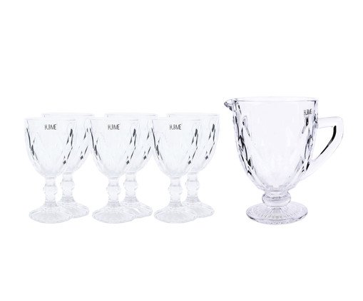 Jogo de Jarra e Taça Transparente, Transparente | WestwingNow