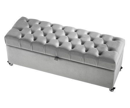 Recamier Baú Monsieur Mini Veludo - Cinza Papancy