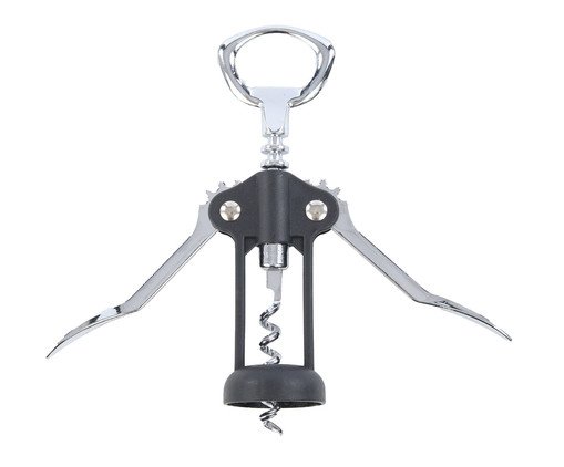 Saca Rolha Aço Inox Preto, Preto | WestwingNow