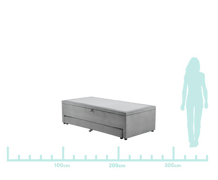 Cama Box Baú 3 em 1 - Cinza | Westwing