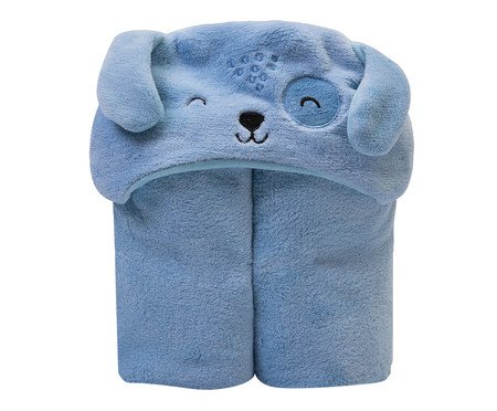 Cobertor Mami Bichuus com Capuz Bordado Azul