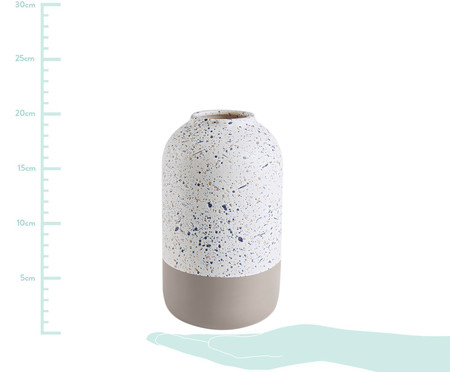 Vaso de Cerâmica Zipporah - Cinza e Branco | WestwingNow