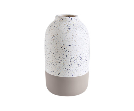 Vaso de Cerâmica Zipporah - Cinza e Branco