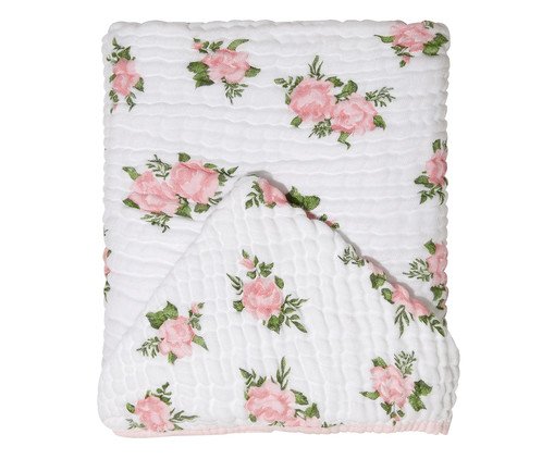 Toalha de Banho Soft Bamboo Mami com Capuz Estampada Rosas 116 Fios, Rosa | WestwingNow