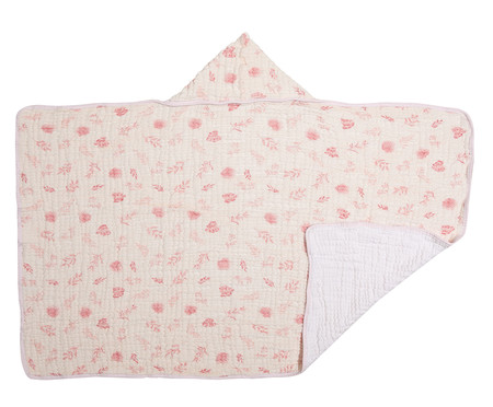 Toalha de Banho Soft Bamboo Mami com Capuz Estampada Folhagem Rosa | WestwingNow