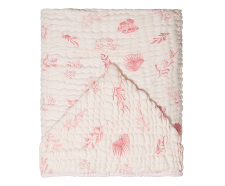 Toalha de Banho Soft Bamboo Mami com Capuz Estampada Folhagem Rosa | WestwingNow