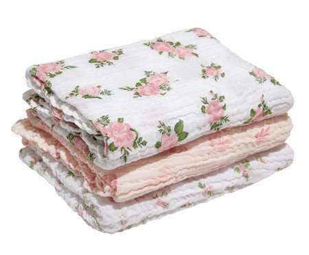 Jogo de Cueiros Swaddle Soft Bamboo Mami Feminino 116 Fios