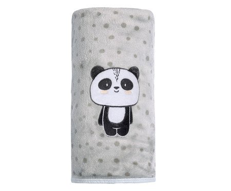 Cobertor Papi Friends Pandinha Cinza
