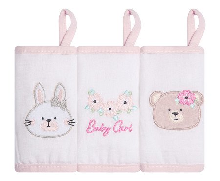 Jogo de Babete Animais Gifts Papi Friends com Prendedor de Chupeta