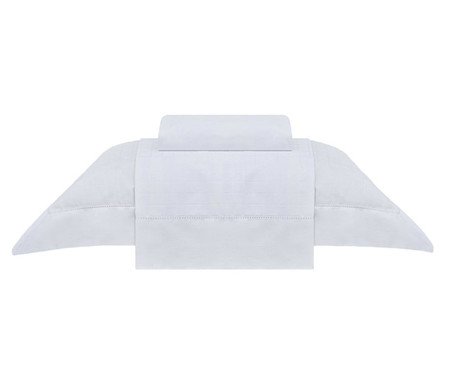Jogo de Lençol Damask Square Branco - 300 Fios